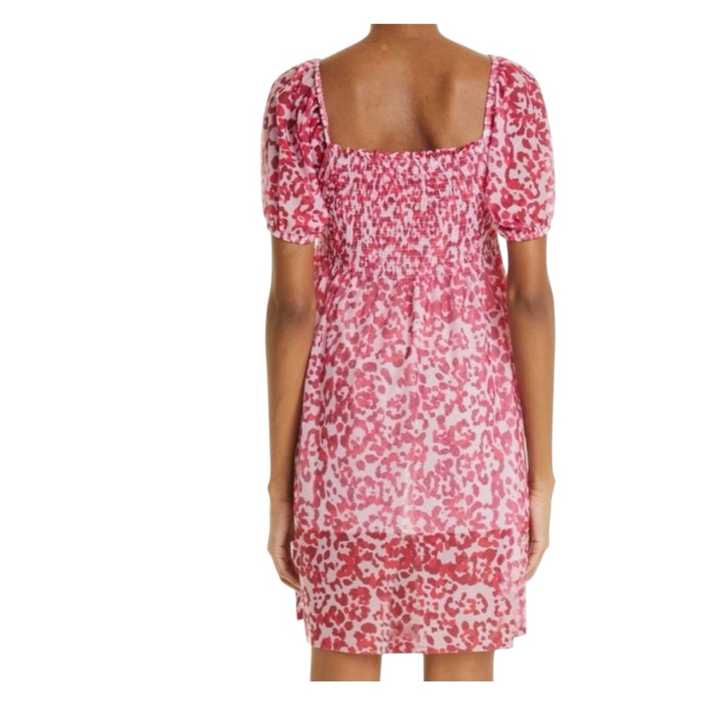 Baum Und Pferdgarten smocked pink animal print sundress mini summer flirty sz S - Picture 2 of 10